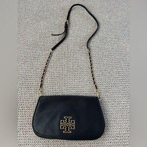 Tory Burch Black Crossbody Bag with Gold Chain